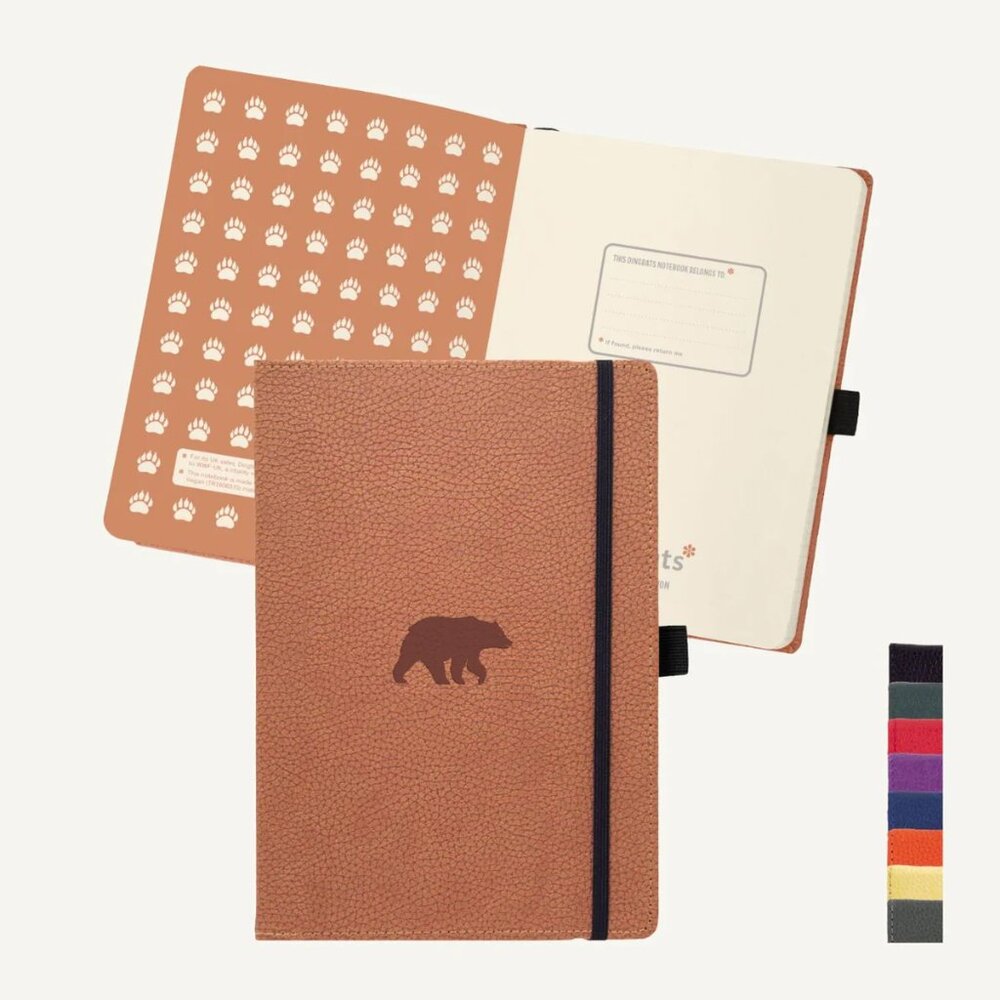 Dingbats Hardcover Eco-Friendly Notebook Wildlife Collection Brown Bear